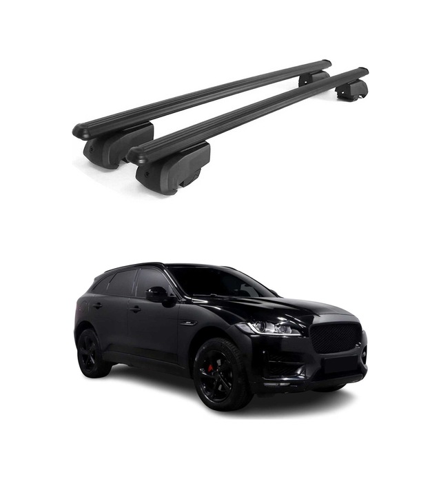 Jaguar F-pace 2016-2025 Arası Uyumlu Port Bagaj Taşıyıcı Ara Atkı Alüminyum Siyah 2 Parça