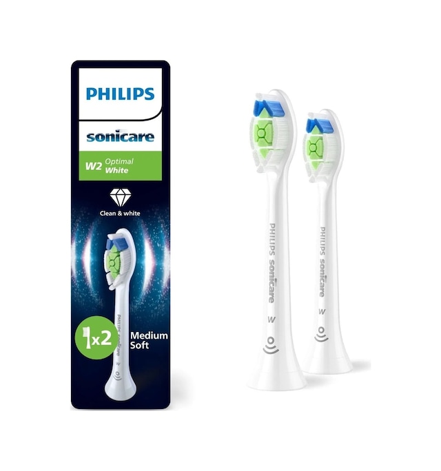 Philips Sonicare Optimal White Yedek Diş Fırçası Başlığı, 7 Kat Daha Fazla Plak Temizliği, Orta Yumuşak Fırça Başlığı,