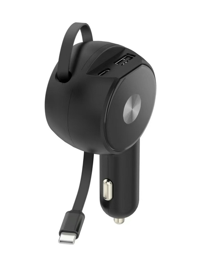 60w Pd Hızlı Araç Şarj Adaptörü Dahili Type-c Kablo Pd 1xusb 1xtype-c Çıkışlı Araç Şarj Aleti