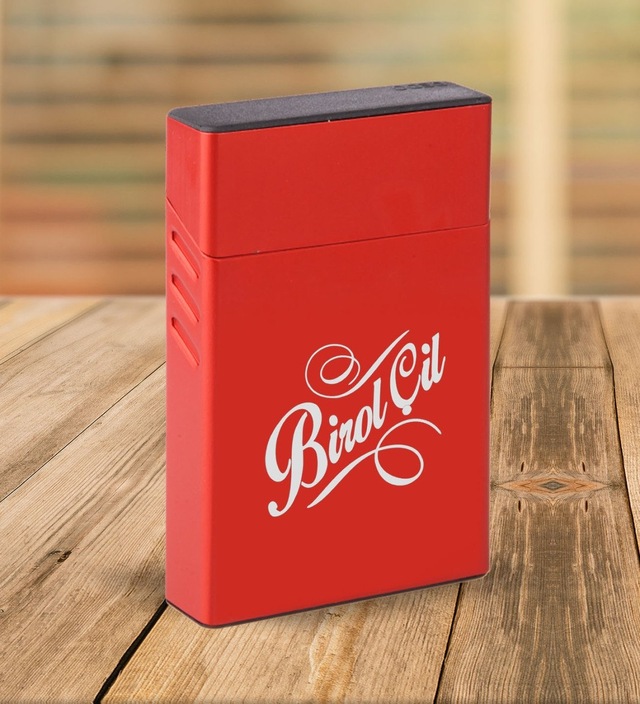 Bk Gift Kişiye Özel Kırmızı Slim Boy Metal Sigara Kutusu-5 Siyah