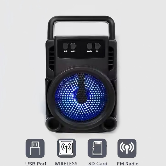 Bluetooth Hoparlör Kablosuz Taşınabilir Ses Bombası Rgb Hoparlör Renkli Işıklı