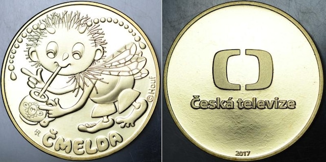 Çekya Televizyonu Hatıra Madalyon 2017 Cmelda. Altın Kaplama. Proof Baskı 30 Mm Çapında. Çil Kondisyon. Nadir. Teşhir Ürün