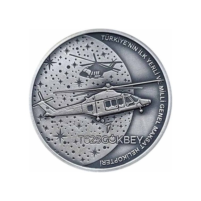 Agakulche Gökbey Helikopter Gümüş Sikke Coin