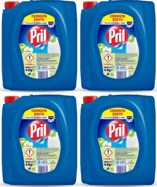 Pril Sıvı Bulaşık Deterjanı Elma 4 x 4 KG