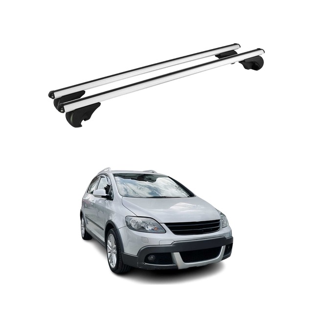 Vw Golf Vı Station Wagon 2009-2013 Arası Uyumlu Port Bagaj Taşıyıcı Ara Atkı Alüminyum Gümüş 2 Parça