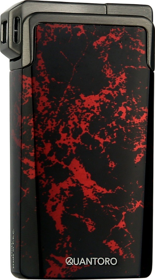 Quantoro Tek Torch Pürmüz / Soft Flame Kırmızı Desenli Metal Puro Çakmağı - Trz1195
