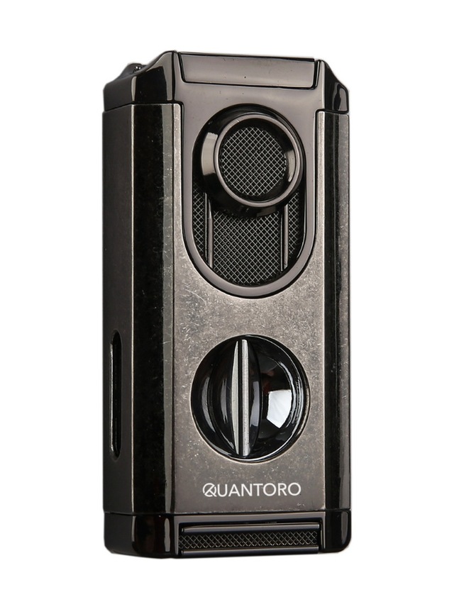 Quantoro 3 Torch Pürmüz V-cut Fırçalı Nikel Metal Puro Çakmağı - Trz1177
