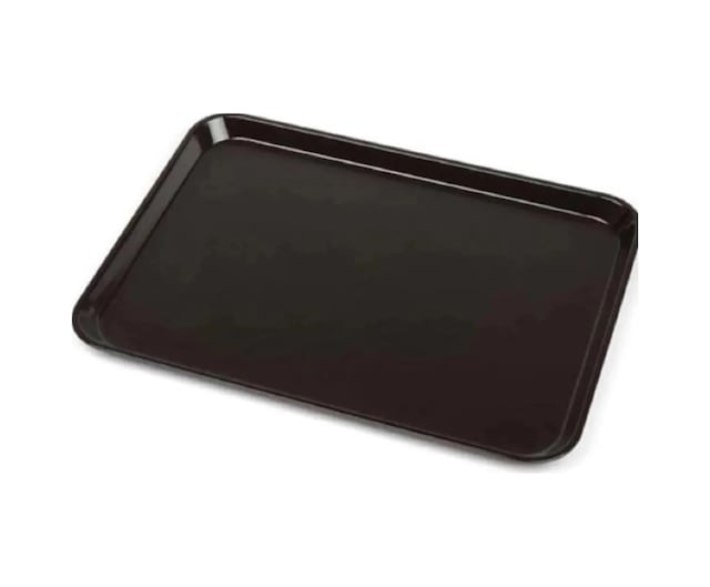 10 Adet Siyah Midi Boy Plastik Servis Tepsisi Kırılmaz Lokanta Büfe Fast Food Kullanım 44x32 Cm