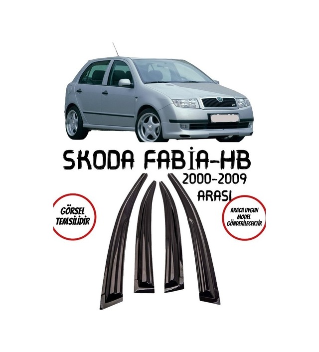 Skoda Fabia Mügen Cam Rüzgarlığı Hb 2000-2009 Arası 4 Lü Set