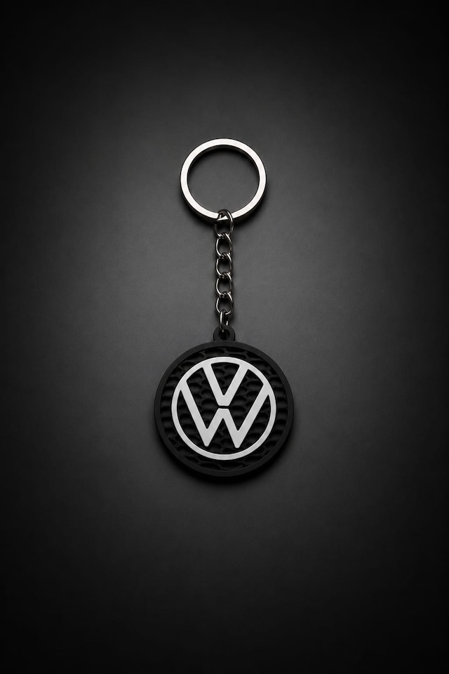 Volkswagen Logolu Anahtarlık Vw Otomobil Anahtarlığı Siyah Beyaz