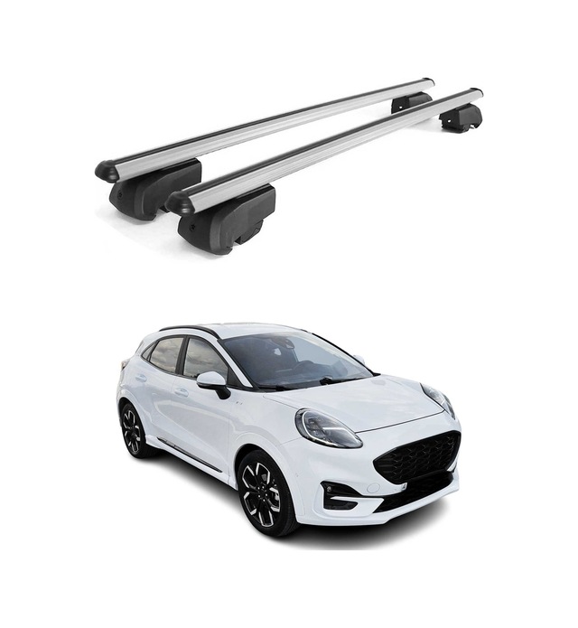 Ford Puma 2019-2027 Arası Uyumlu Port Bagaj Taşıyıcı Ara Atkı Alüminyum Gümüş 2 Parça
