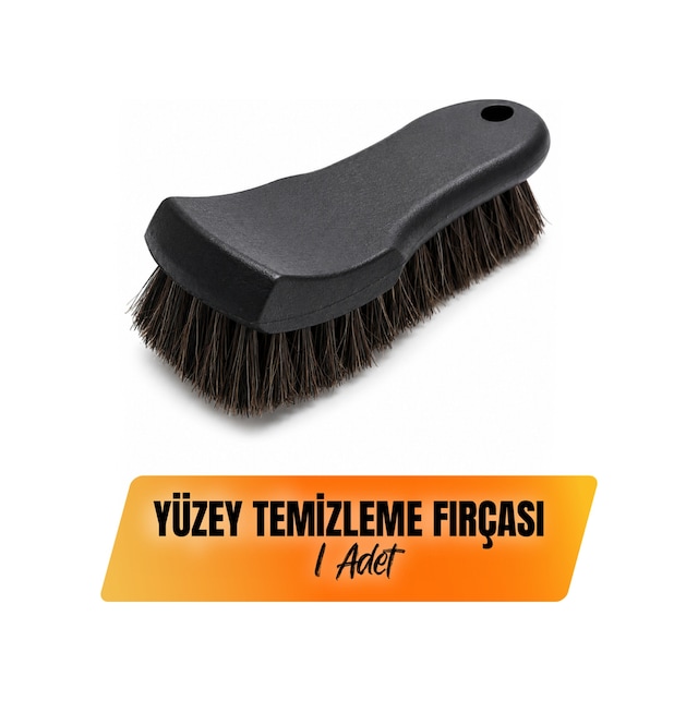 Uzun At Kılı Oto Koltuk Döşeme Halı Kumaş Ve Deri Temizleme Fırçası