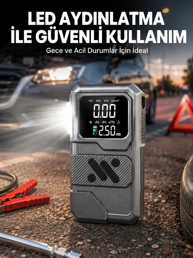 Ers Çok Fonksiyonlu Akü Takviye Ve Taşınabilir Hava Kompresörü