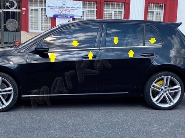 Markadan Vw Golf 7 Krom Cam Çıtası 2012 Sonrası 4 Parça Paslanmaz