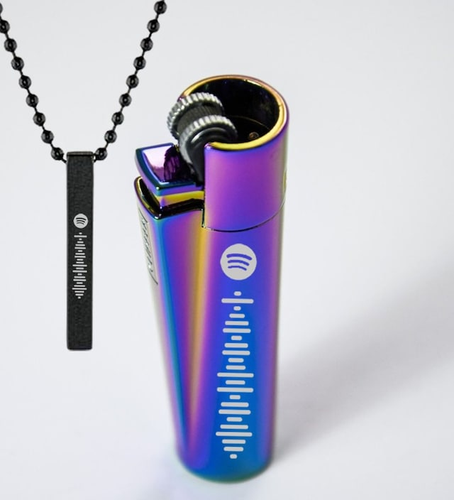 Kişiye Özel İsimli Spotify Barkodlu Mix-Icy Clipper Metal Çakmak N11.1724