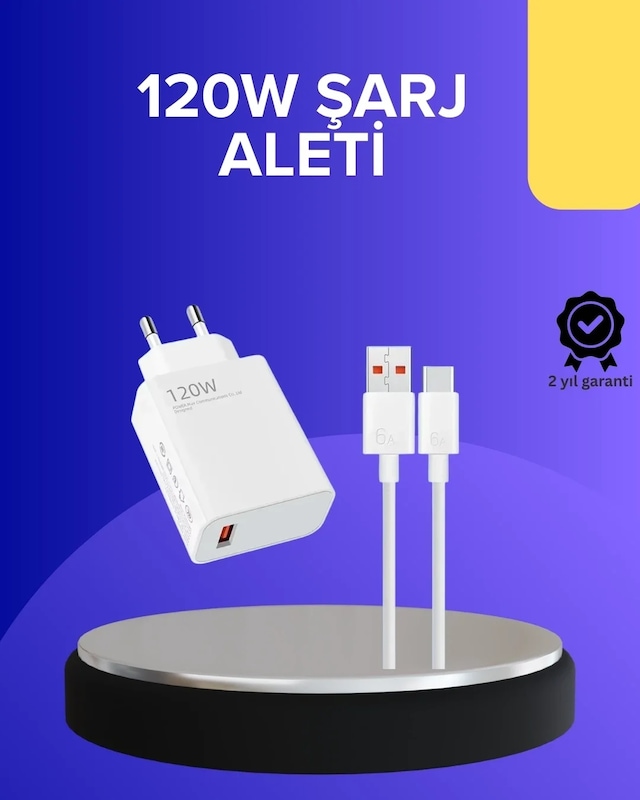 Ers 120 Watt Hızlı Şarj Adaptörü Samsung S20 S21 S22 S23 Uyumlu