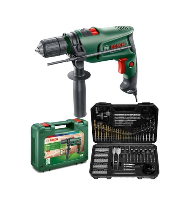 Bosch EasyImpact 600 13 MM Darbeli Matkap + 103 Parça Matkap Ucu Vidalama Ucu Lokma Ucu Seti + Sırt Çantası