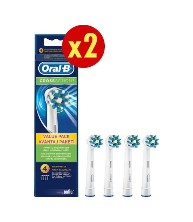 Oral-B Cross Action Diş Fırçası Yedek Başlığı 4 x 2'li