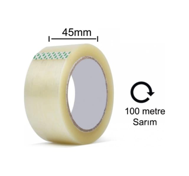 No Name 6 Adet 100 Metre Akrilik Koli Bandı 45mmx100 Mt Kopmayan Koli Bandı Güçlü Koli Bandı