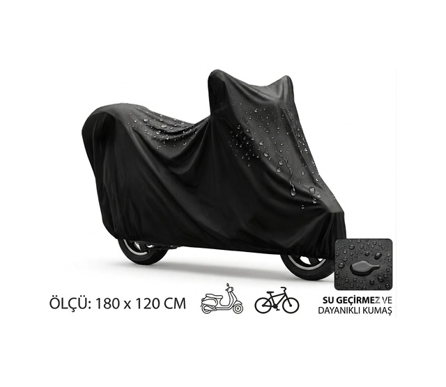 Ers Su Ve Toz Geçirmez Motosiklet Ve Scooter Koruma Brandası 180x120 Cm