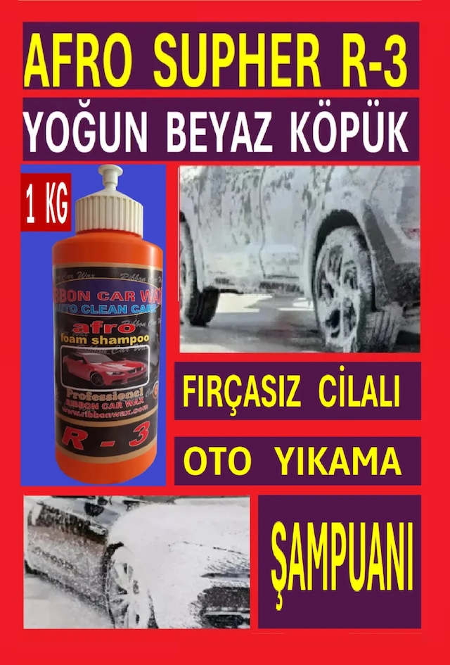 Rb Afro R-3 Fırçasız Oto Yıkama Şampuanı Beyaz Köpük 1 Kg