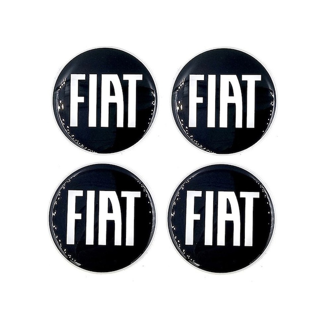 Fiat Tasarım Damla Sticker Siyah Fiat Jant Göbeği 5.5cm Uyumlu