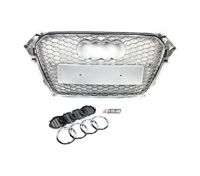 Audi A4 Rs4 Ön Panjur Izgara 2012 / 2015 Krom Gri