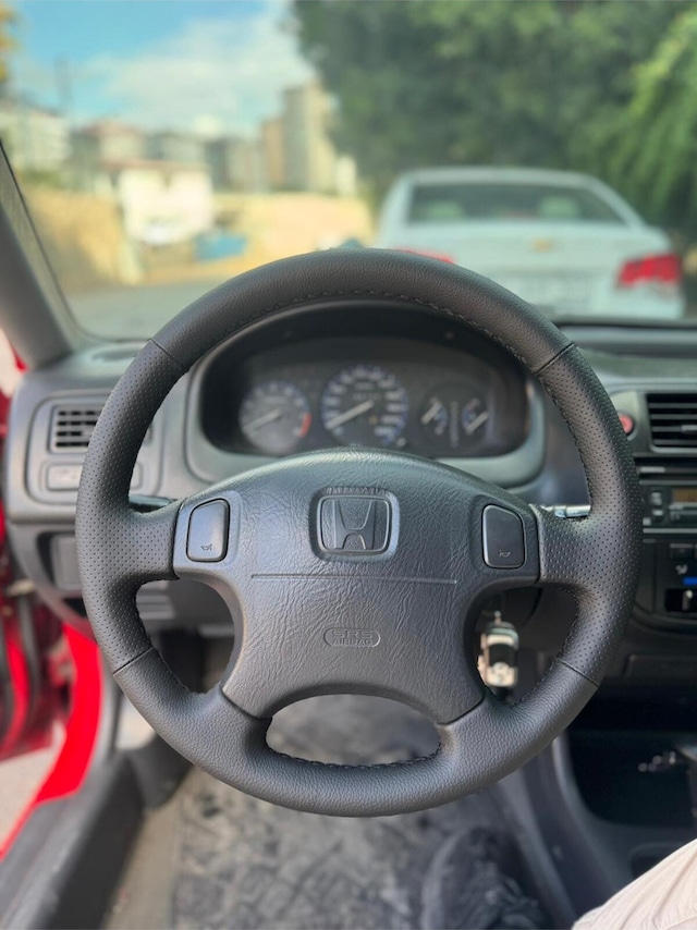 Honda 4 Kol Kaplama Deri Direksiyon Kılıfı Siyah