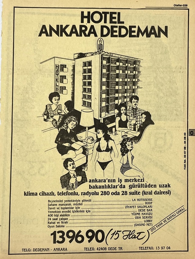 Ankara 1986 Meslek Reklam İlanı Efemera S339 Teşhir Ürün
