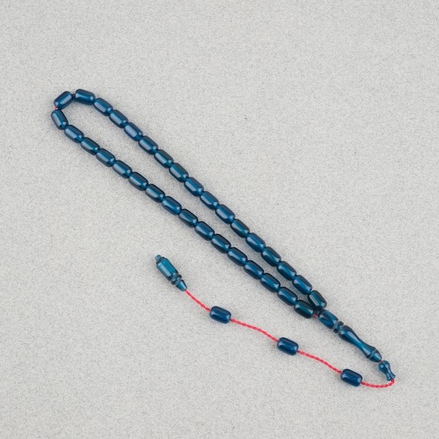 Sıkma Kehribar Kapsül Kesim Sistemli Bilek Boy 5x8mm Tesbih Zümrüt Yeşili