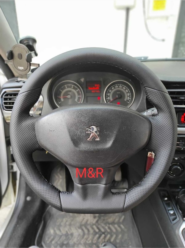 Peugeot 301 C-elysee Deri Direksiyon Kaplama Siyah
