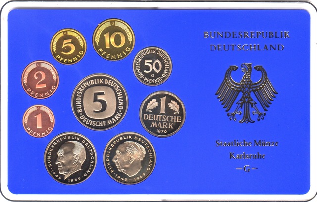 Almanya 1976 G Darphane Seti 9 Adet Pfennıg Ve Mark. Orijinal Kitinde Çil.