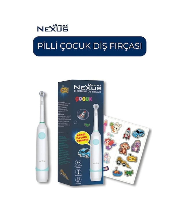 Tr Çocuk Pilli Diş Fırçası Sticker Setli, Yumuşak Uçlu, Ipx7 Su Geçirmez, 0697784738009