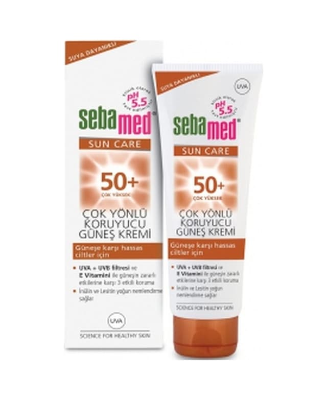 Sebamed Sun Care UVA / UVB Filtresi ve E Vitamini Üçlü Yüksek Koruma Çok Yönlü Güneş Kremi 50 SPF 75 ML