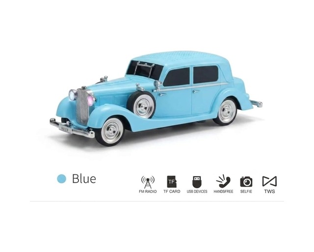 D55 Retro Araba Tasarımlı Bluetooth Hoparlör 2x5w Fm + Usb + Tf Kart