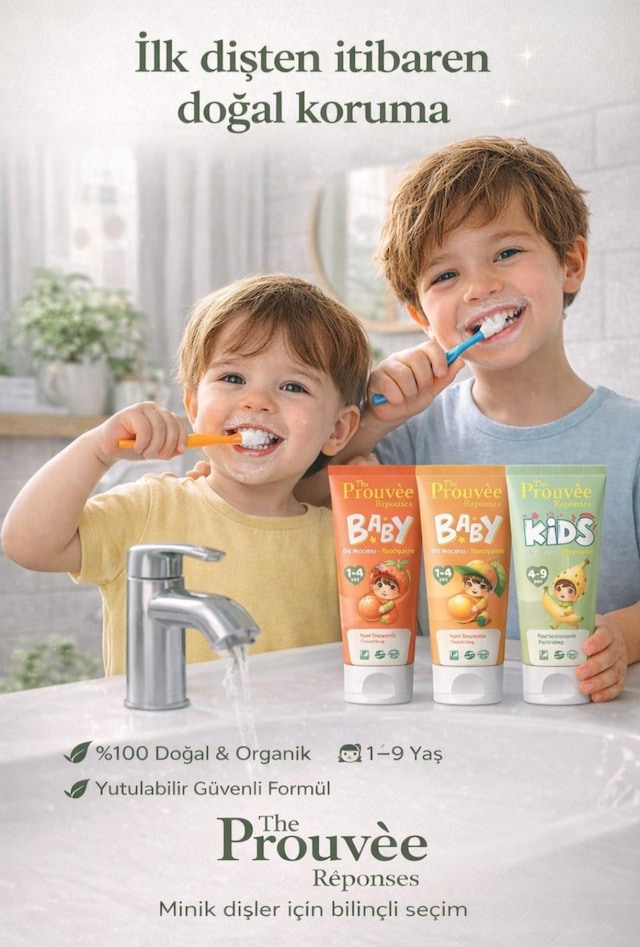 %100 Doğal Organik Bebek Ve Çocuk Diş Macunu 50 Ml Florürsüz Çürük Önleyici