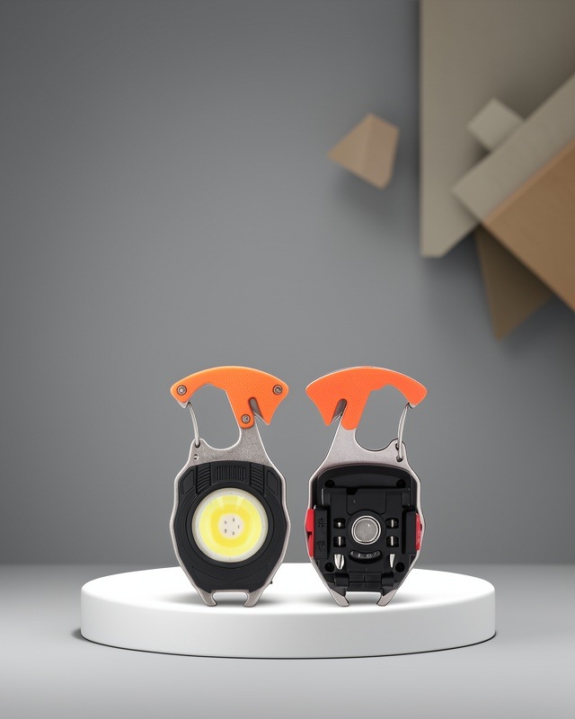 Mini Led Anahtarlık Fener Usb Şarjlı, Tornavida Ve Şişe Açacağı Dahil
