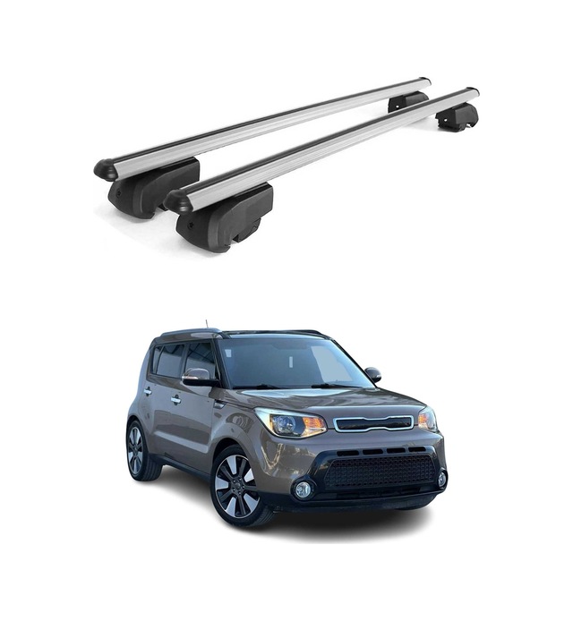 Kia Soul Iı 2014-2019 Arası Uyumlu Port Bagaj Taşıyıcı Ara Atkı Alüminyum Gümüş 2 Parça