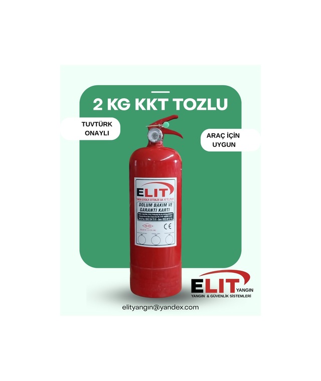 Elit Yangın 2 Kg Uyumlu Kuru Kimyevi Tozlu Yangın Söndürücü Dolum 2025 Bitiş 2029