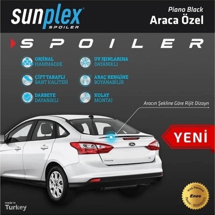 Spoiler Parlak Siyah Focus 2 Sd 2004-2010 2007102 Sunplex