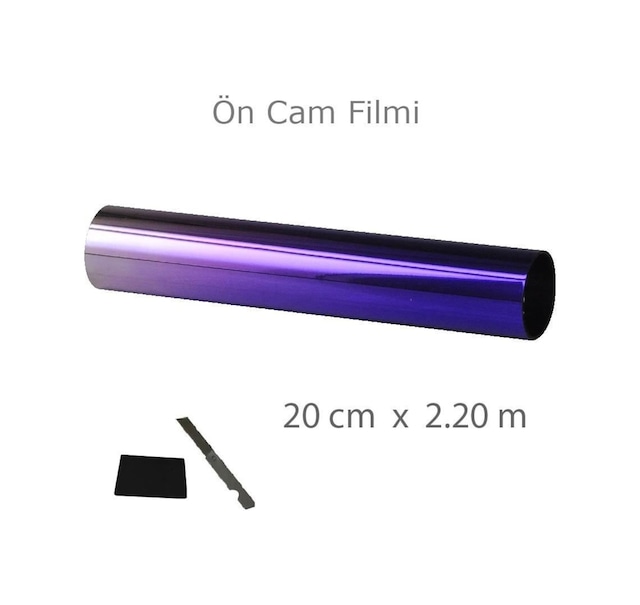 Ön Cam Üstü Film Aynalı Mavi 20Cm X 220Cm Aparatlı