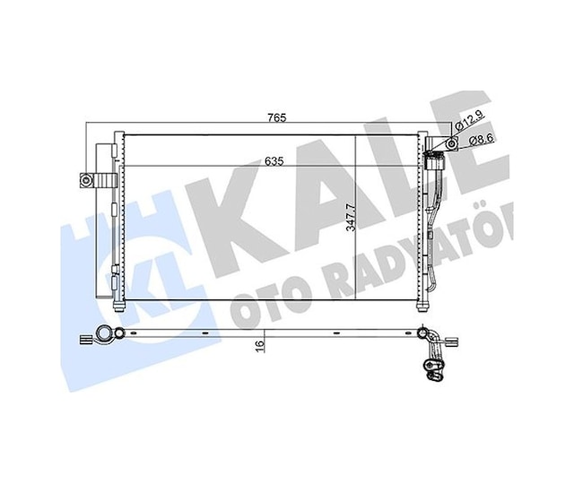 Klima - 847 - Kondenseri Accent Era 06 - Dpmıx-hb - Al/al 634x348x16