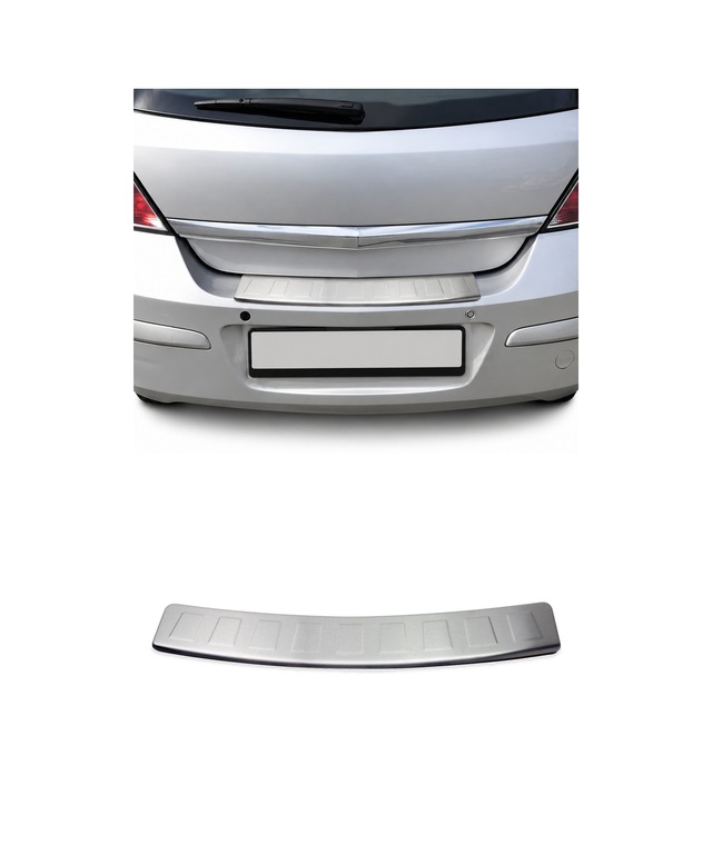 Opel Astra J Hatchback 2009-2015 Uyumlu Krom Arka Tampon Eşiği Paslanmaz Çelik Taşlı Mat