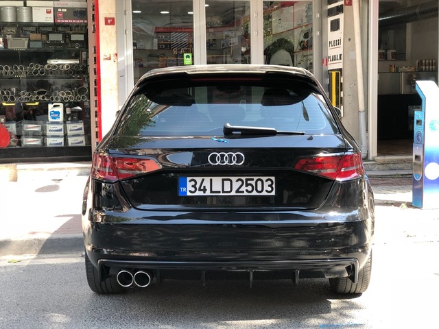 Audi A3 Difüzör Parlak Siyah 2012 2016 8v Sol Çiftli Çıkış