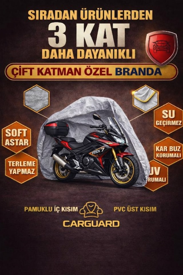 Carguard Revol Rsx4 / Rsx5 /rsx7 150cc Uyumlu Fitilli Motosiklet Brandası Motor Örtüsü-arka Çanta Uyumlu