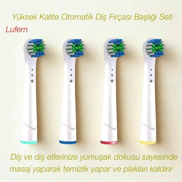 Yüksek Kalite Otomatik Diş Fırçası Başlığı Seti Yumuşak Doku Masaj Temizlik Plak Mükemmel Tasarım