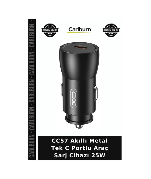 Cc57 Akıllı Metal Tek C Portlu Araç Şarj Cihazı 25w Cihaz Şarjı Çakmaklık Aleti Sürüş Gereci