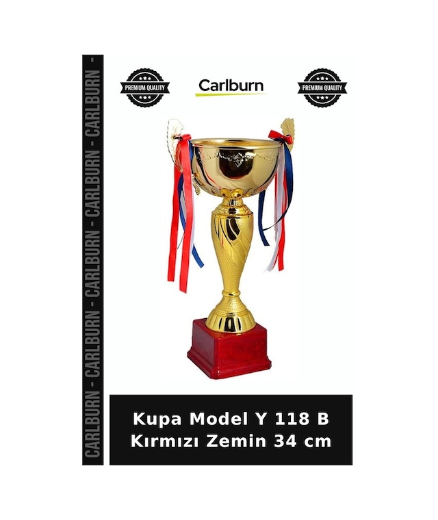 Premium Kupa Model Y 118 B Kırmızı Zemin 34 Cm Ev Günlük Tarz