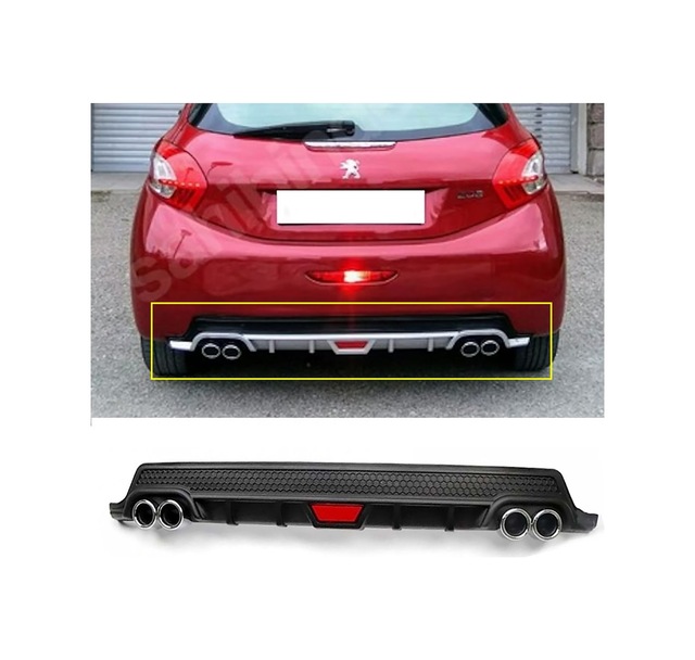 Peugeot 208 Siyah Difüzör Difizör Yuvarlak Egzoz Görünüm Kulaklı Tip Uyumlu 1995-2002