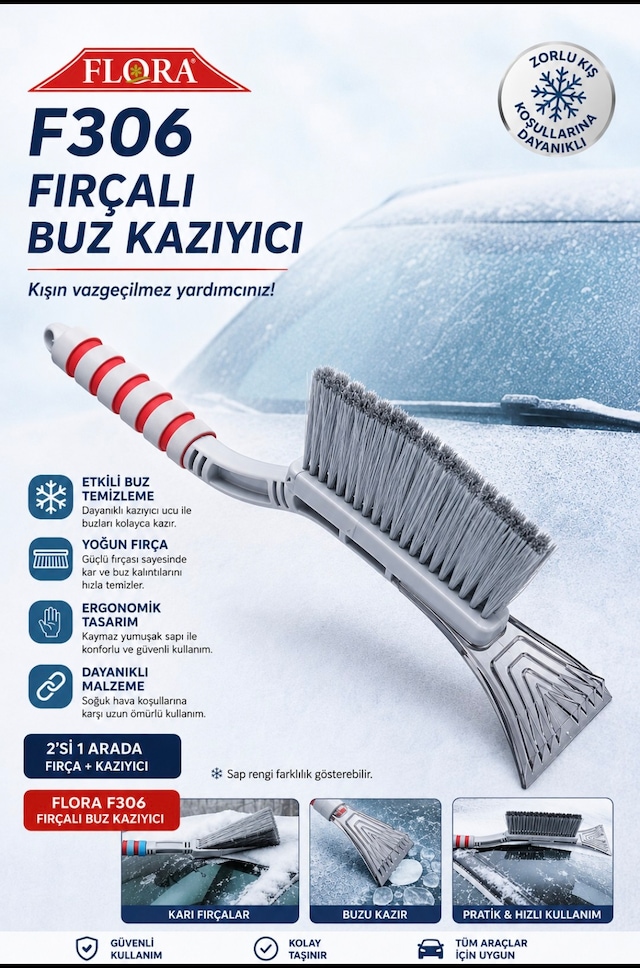 Fırçalı Ve Kırıcılı Lüks Buz Kazıyıcı Çok Renkli